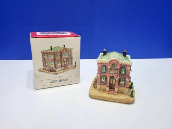 Vintage Liberty Falls Greller's Pharmacy Village Figure