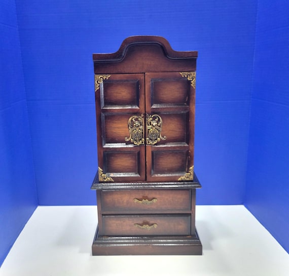 Vintage High Chest Tall Boy Inspired Wood Jewelry Box