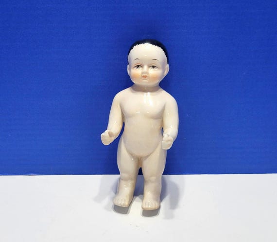 Large Antique Frozen Charlie Porcelain Bisque Doll 6.5 Inches