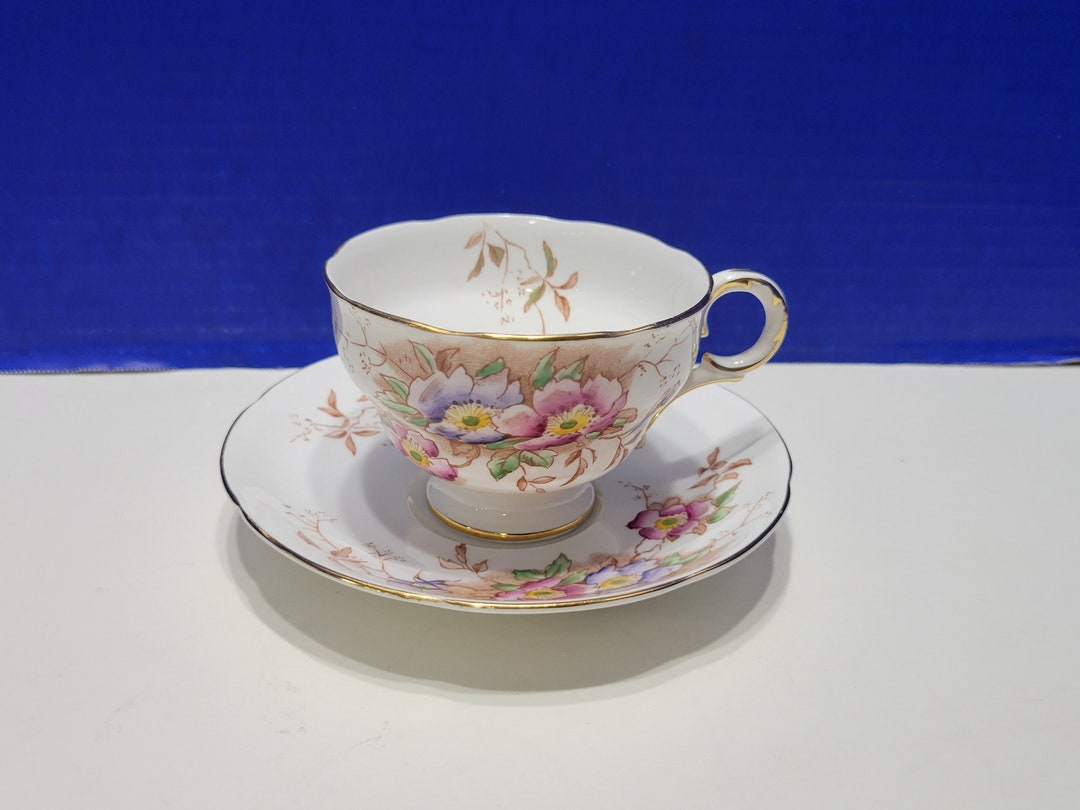Vintage Adderley Floral Tea Cup and Saucer English Bone China Etsy