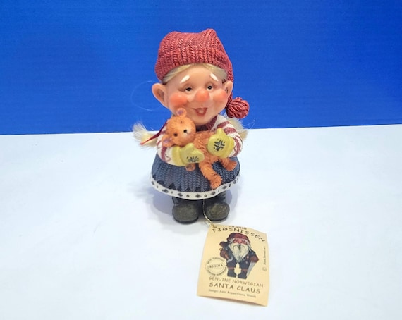 Vintage Norwegian Santa Claus Girl Figurine Nord Souvenir