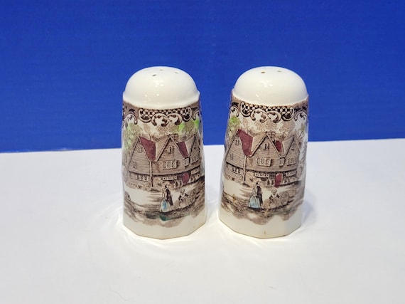 Vintage Johnson Brothers Heritage Salt and Pepper Shakers English Ironstone