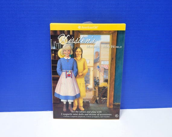 Vintage American Girl Kirsten's Magnetic Mini World Doll with Scenes