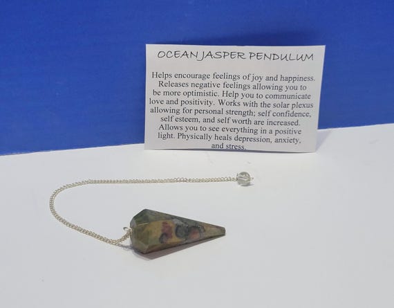 Vintage Ocean Jasper Pendulum for Dowsing