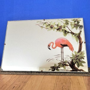 1950s Midcentury Vintage Flamingo Rectangular Mirror - Etsy