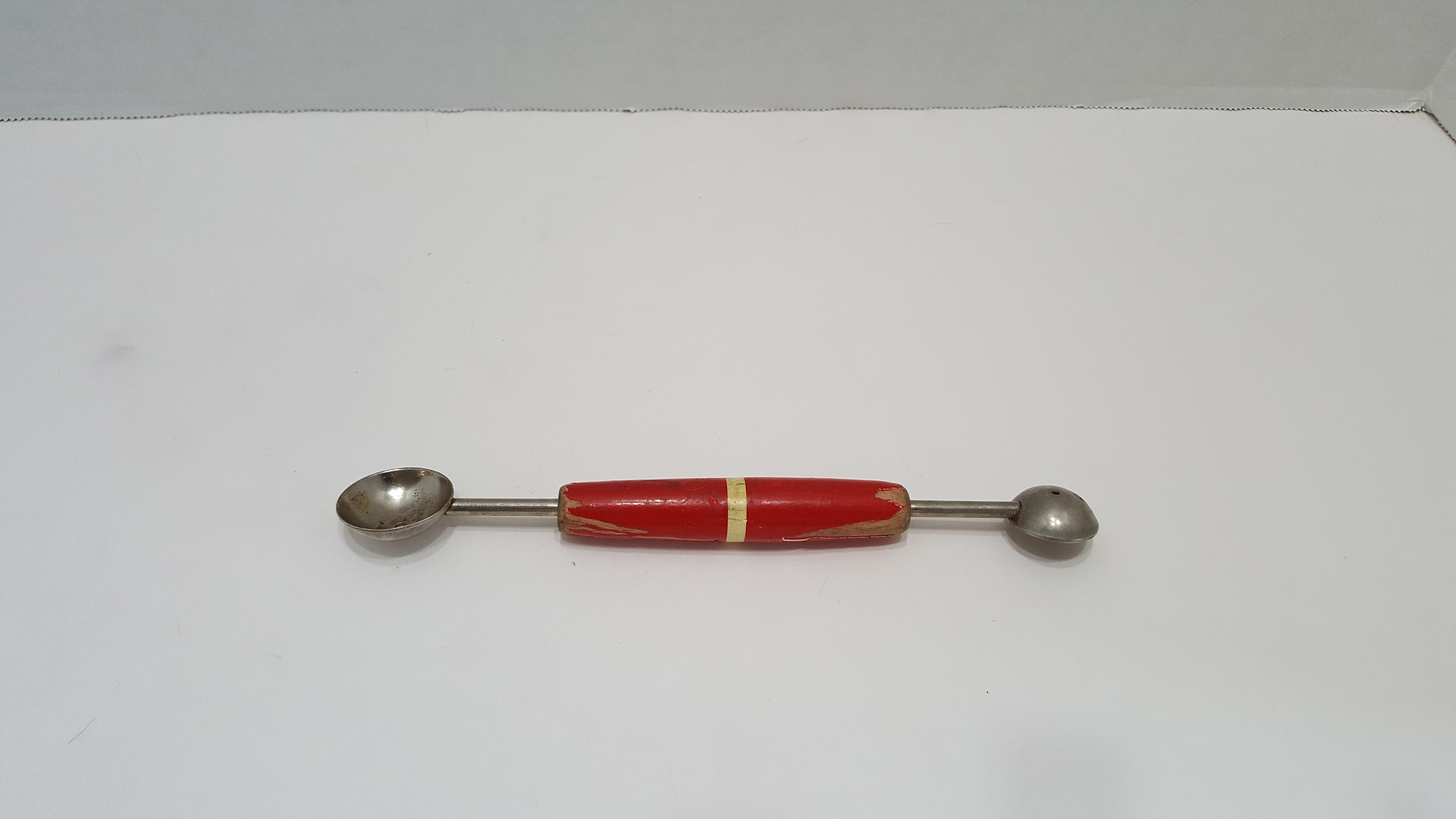 Vintage Melon Baller Red Wood Handle