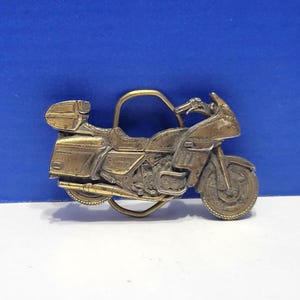Vintage Gold Tone Metal Honda Motorcycle Shaped Belt Buckle