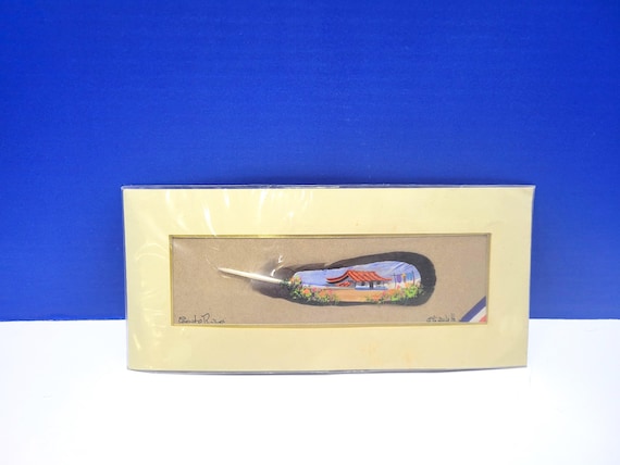 Vintage Painting on a Feather from Costa Rica