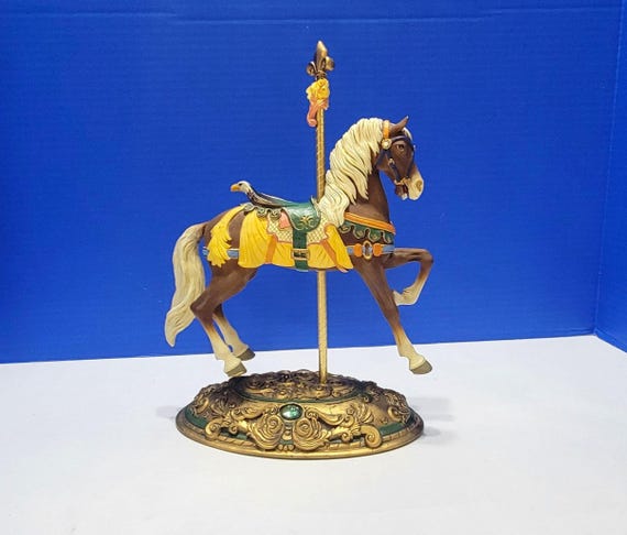 1997 Willitts Carousel Horse Eagle Back Stander Statue Figurine