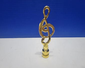 Vintage Gold Metal Treble Clef Music Lamp Finial