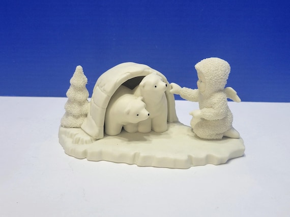 Vintage Department 56 Snowbabies Look What I Found Polar Bears in Igloo Large Figurine