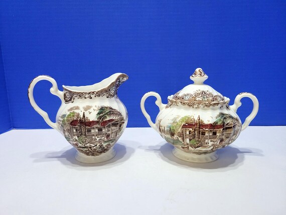 Vintage Heritage Hall Spanish American Hacienda Cream and Sugar Set