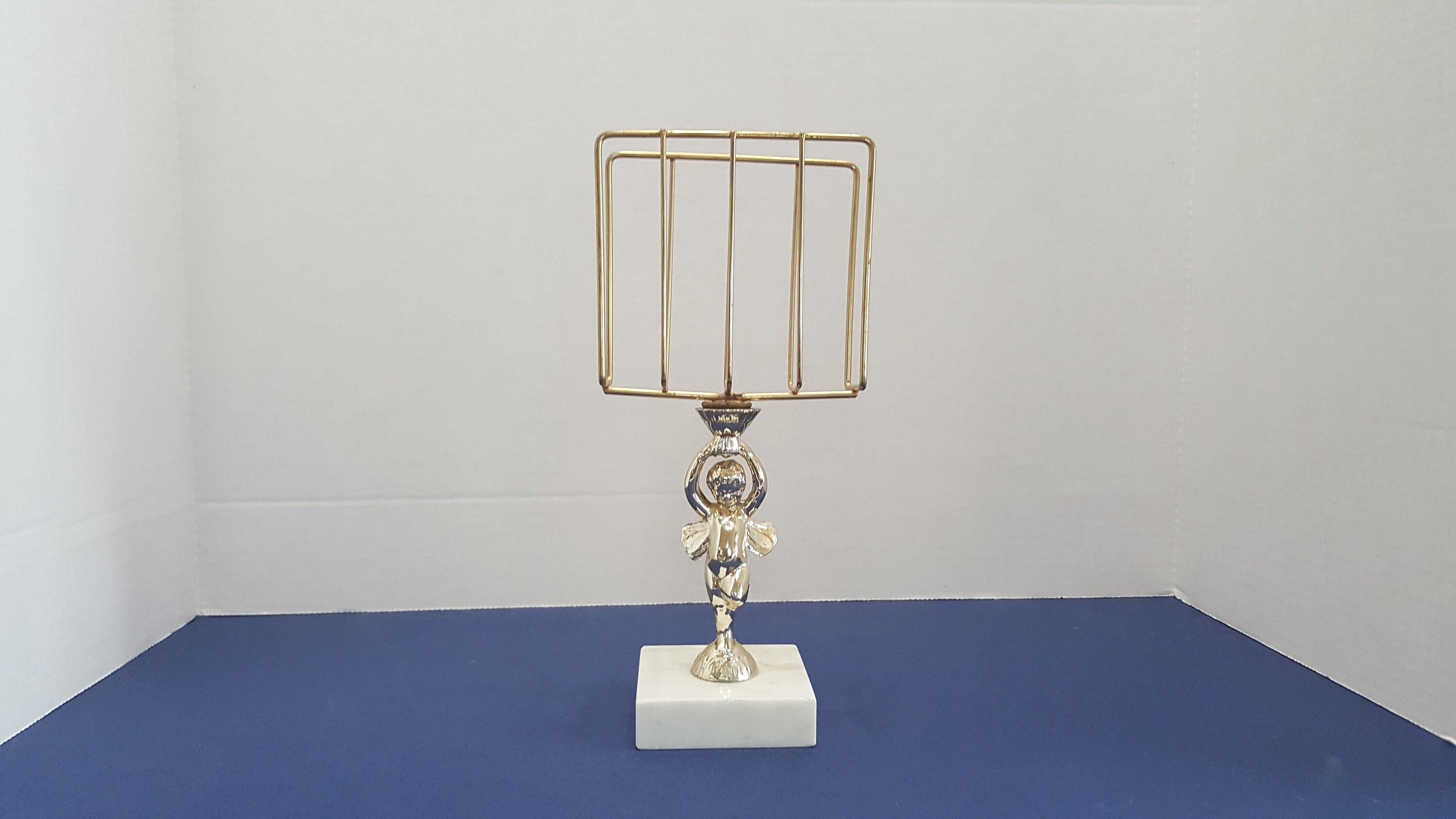 Vintage Gold Brass Cherub Towel Holder with Marble Base Etsy
