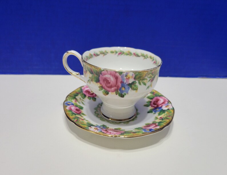 Vintage Paragon Tea Cup and Saucer Tapestry Rose Etsy