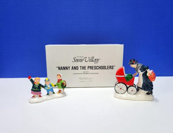 Vintage Department 56 Snow Village Nanny and the Preschoolers