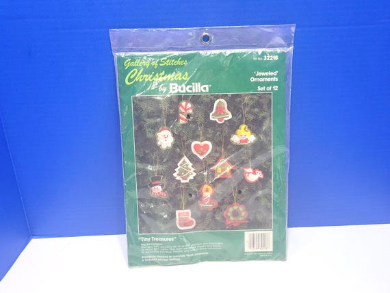 Bucilla Jeweled Ornaments Felt Sequin Kit Tiny Treasures