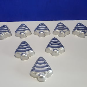 Vintage Christmas Tree Aluminum Tart Tins Jello Molds Lot of 8