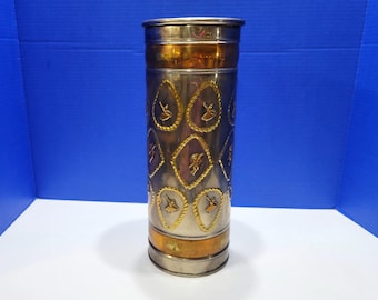 Soporte para paraguas de cobre antiguo con bailarinas danzantes