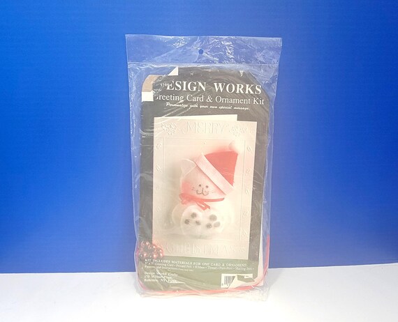 Vintage Felt Cat Greeting Card and Ornament Kit by Design Works
