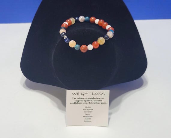 Vintage Multicolored Natural Stone Beaded Power Bracelet for Weight Loss