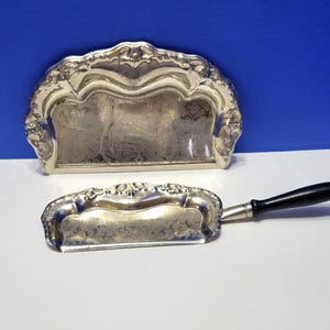 Antique Silverplated Crumb Catcher Set with Star of David