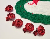 Vintage Red Metal Christmas Tree Candle Clip Holders Set of 5