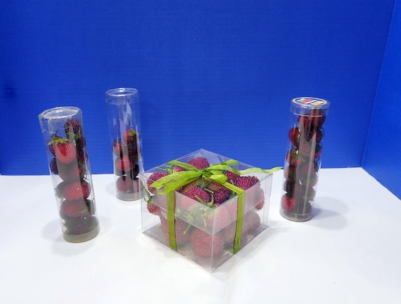 Vintage Sugar Beaded Red Raspberries Large Lot