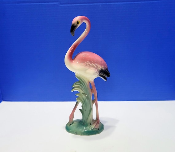 Vintage California Pottery Tall Standing Flamingo Figurine