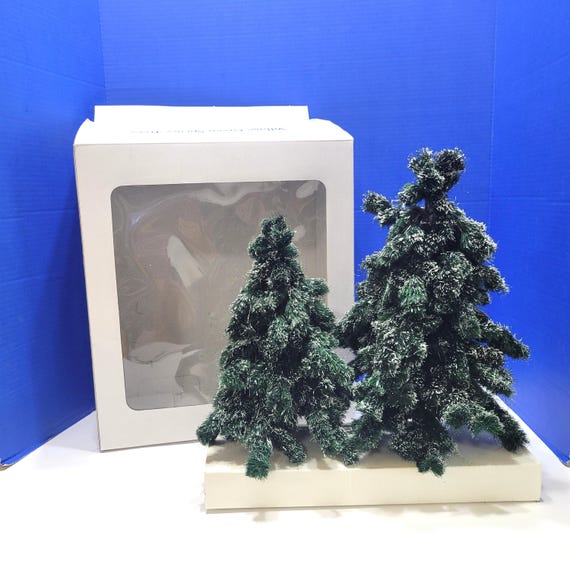Vintage Department 56 Village Green Spruce Trees Set of 2 in Box