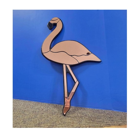Large Vintage Pink Flamingo Wall Mirror 29 x 21