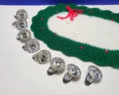 Vintage Silver Metal Christmas Tree Candle Clip Holders Set of 8