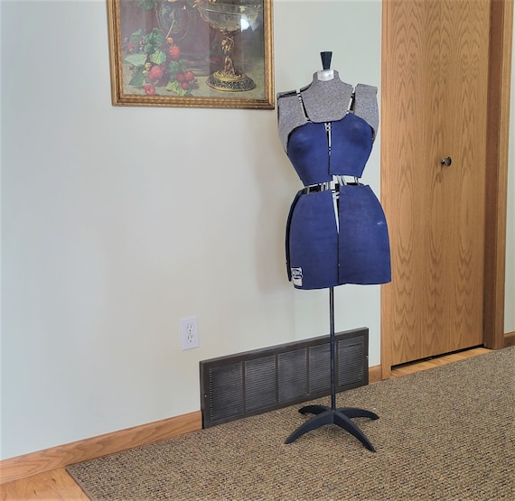 Vintage Sally Stitch Woman's Adjustable Dress Form on Metal Stand