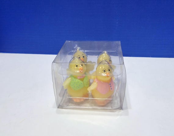 Vintage Yellow Duck Chicks Candles Set of 4 in Box