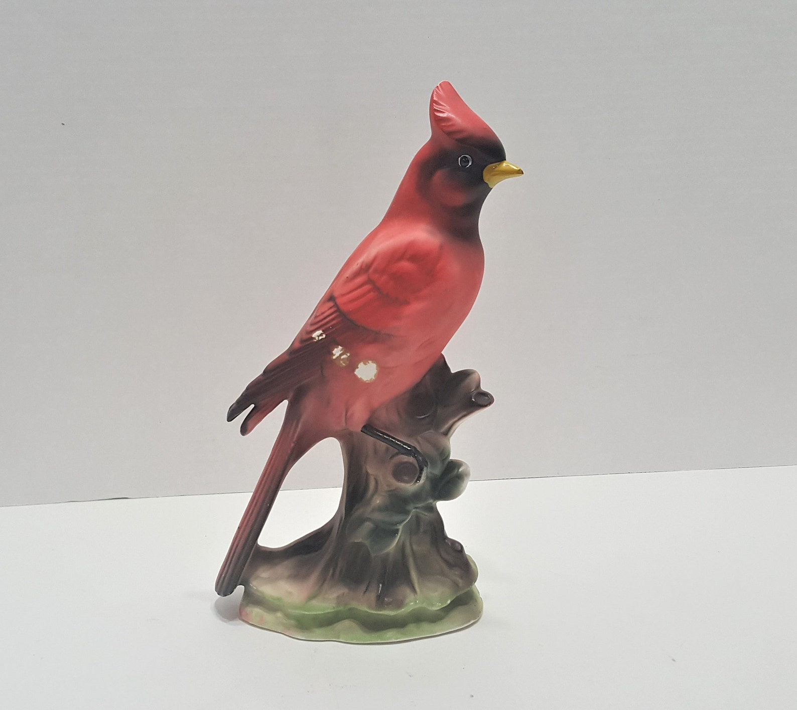 Vintage Large Red Cardinal Bird Figurine Matte Satin Finish Etsy