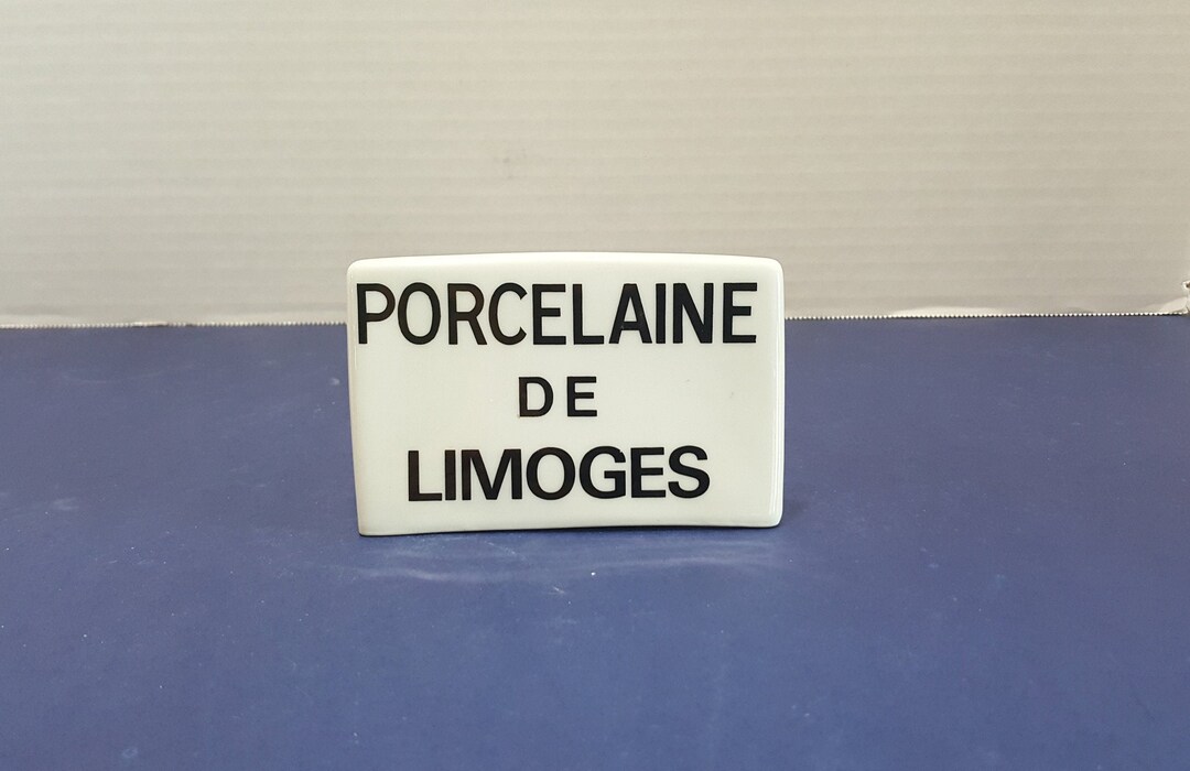 Vintage Porcelaine De Limoges Dealer Plaque Store Display Sign Etsy