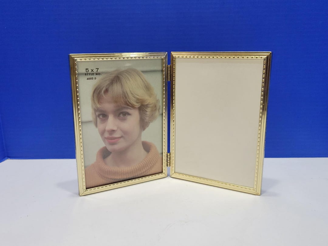 Vintage Brass Gold Metal Double Hinged Picture Frame 5 X 7 - Etsy