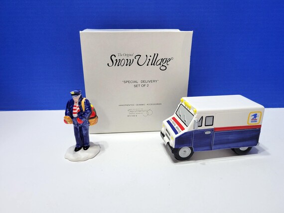 Vintage Department 56 Snow Village Special Delivery Mailman
