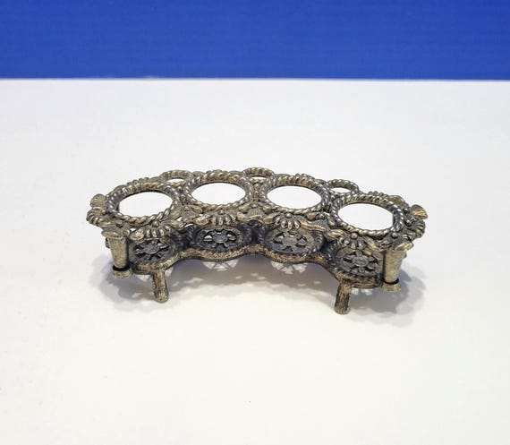 Vintage Celeste Silver Metal Lipstick Holder