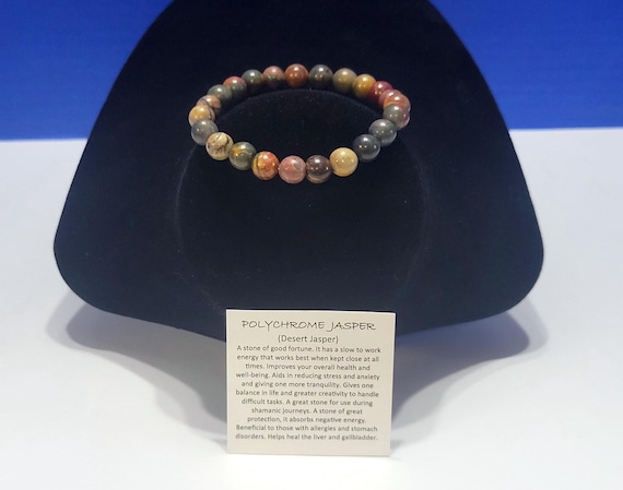 Vintage Polychrome Desert Jasper Beaded Bracelet for Well-Being