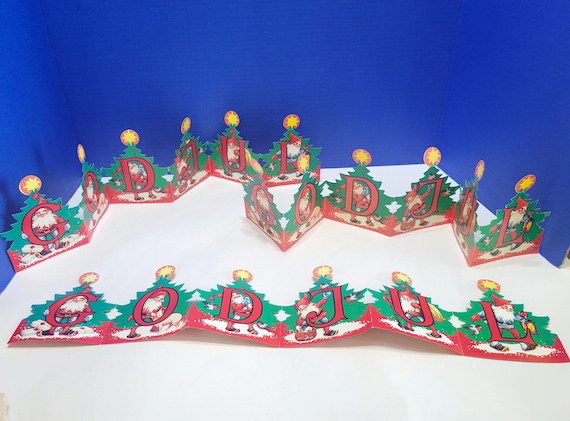 Vintage God Juhl Norwegian Merry Christmas Gnome Paper Garlands