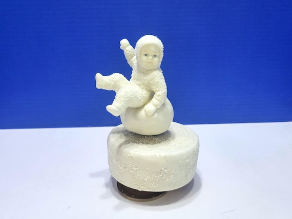 Vintage Department 56 Snow Babies Don't Fall Off Rotating Music Box