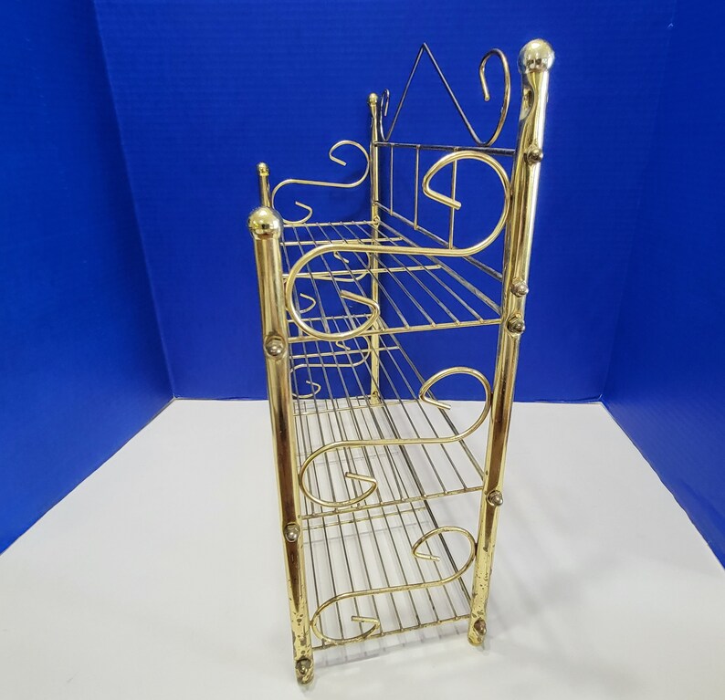 Vintage Brass Shelf 3 Tier Shelves With Filigree Etsy