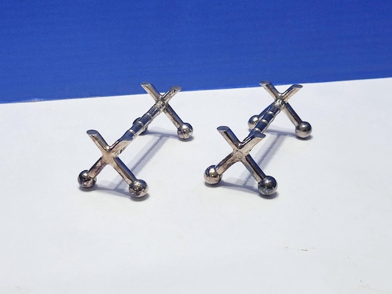 Vintage Silverplated Criss Cross Knife Rests Pair