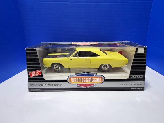 Vintage Ertl 1969 Yellow Plymouth Roadrunner Diecast in Box