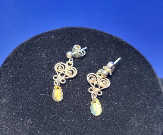 Vintage Sterling Traditional Norwegian Solje Drop Earrings