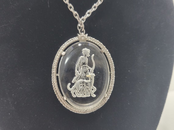 Vintage Avon Intaglio Pendant Goddess Diana Neckl… - image 1