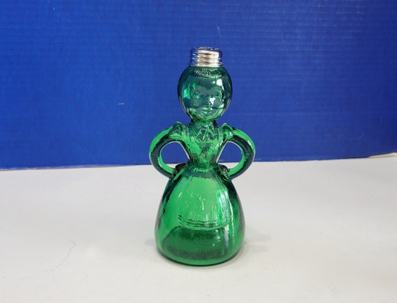 Vintage Rare Merry Maid Green Glass Laundry Sprinkler