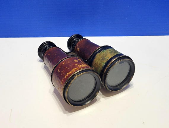 Antique Leather Bound Binoculars Chevalier Paris