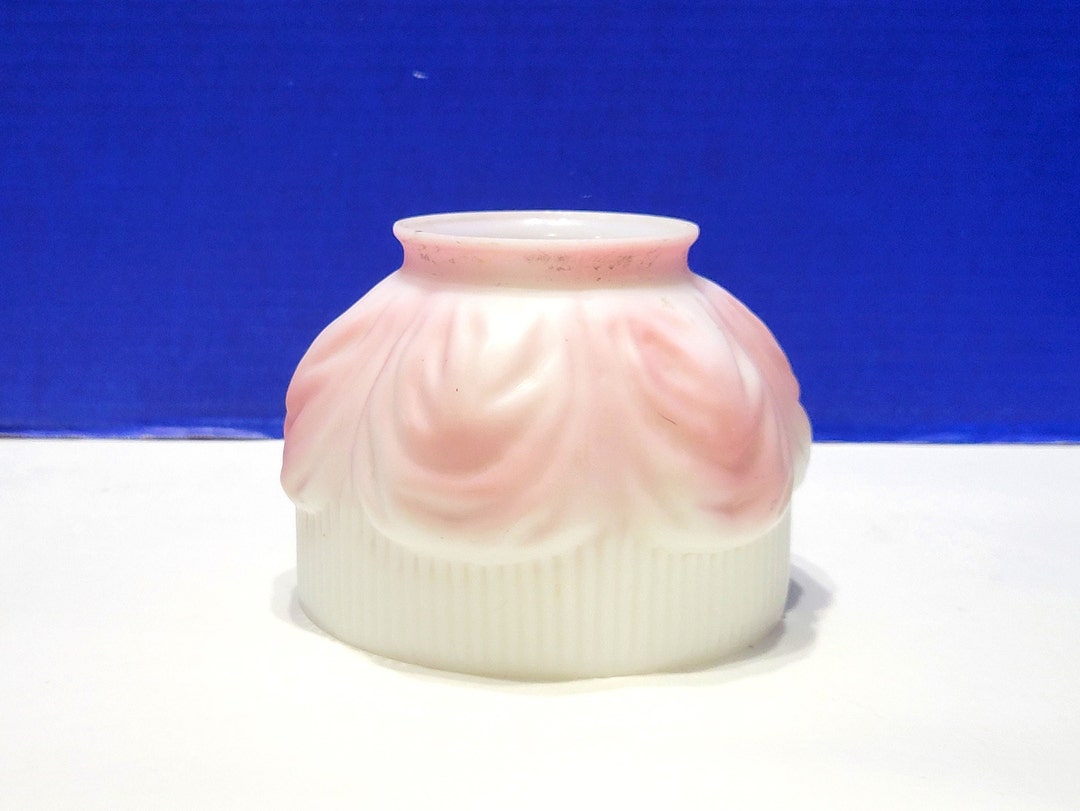 Antique Pink Glass Lamp Shade Curtain Drape Pattern Etsy