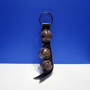 Vintage Door Hanger with Jingle Bells on Leather Strap